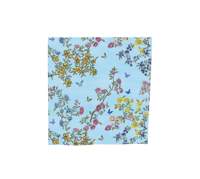 Square Scarf - Orchard Reverie - Baby Blue - Silk