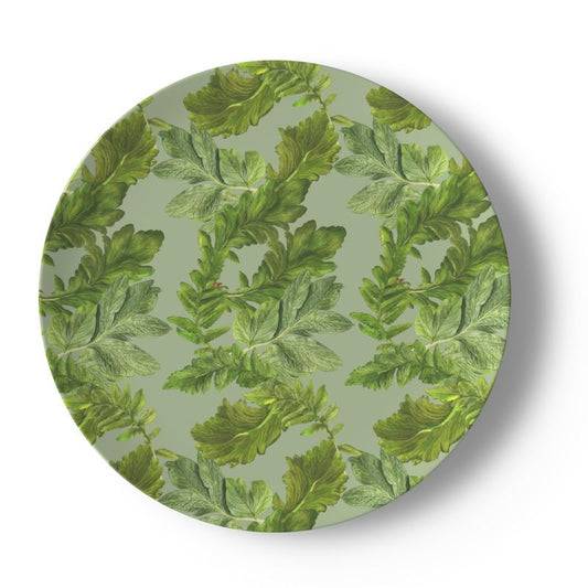 Plates Hand-Painted Fine Bone China Plates – Set of 4 - Sage Green