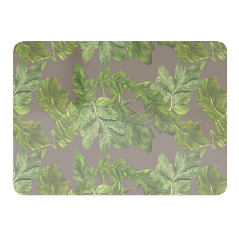 Placemat Large – Leaf Elegance Design - Taupe Grey