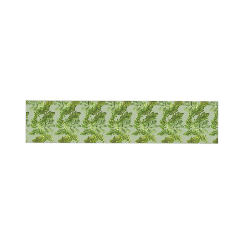 Table Runner Fabric– Leaf Elegance Design -Sage Green