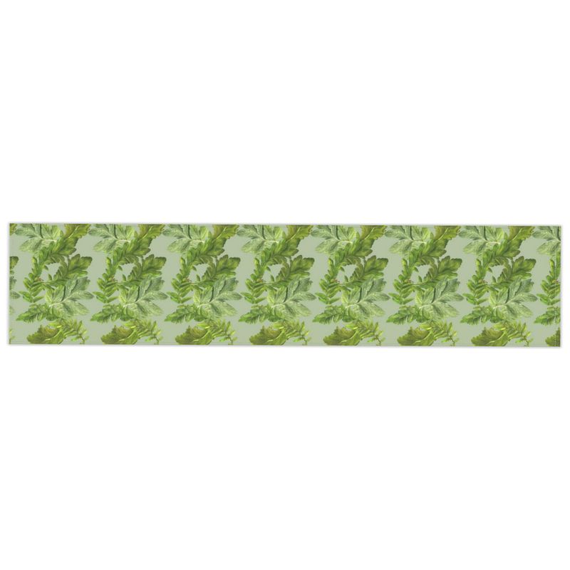 Table Runner Fabric– Leaf Elegance Design -Sage Green