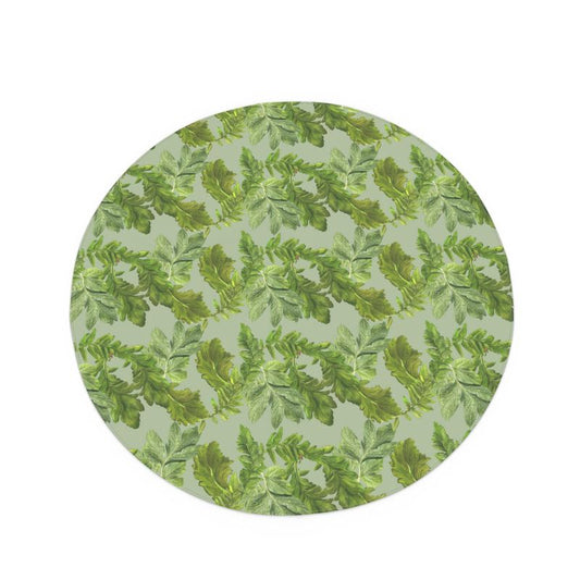 Tablecloth Cotton-Linen – Leaf Elegance Design - Sage Green