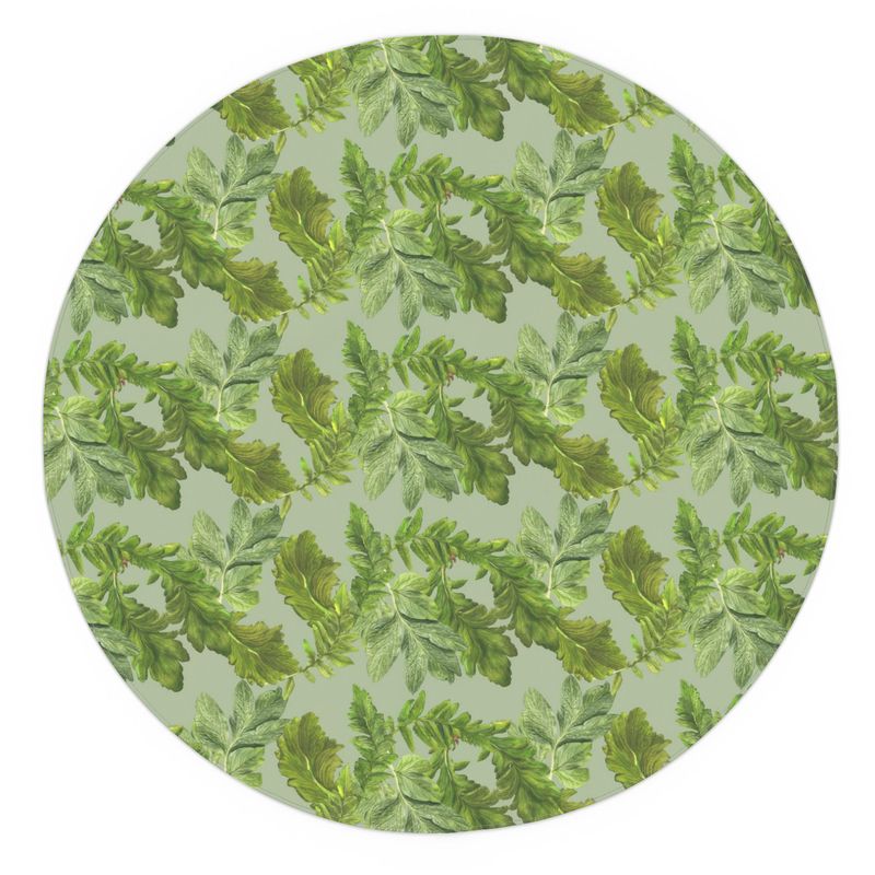 Tablecloth Cotton-Linen – Leaf Elegance Design - Sage Green