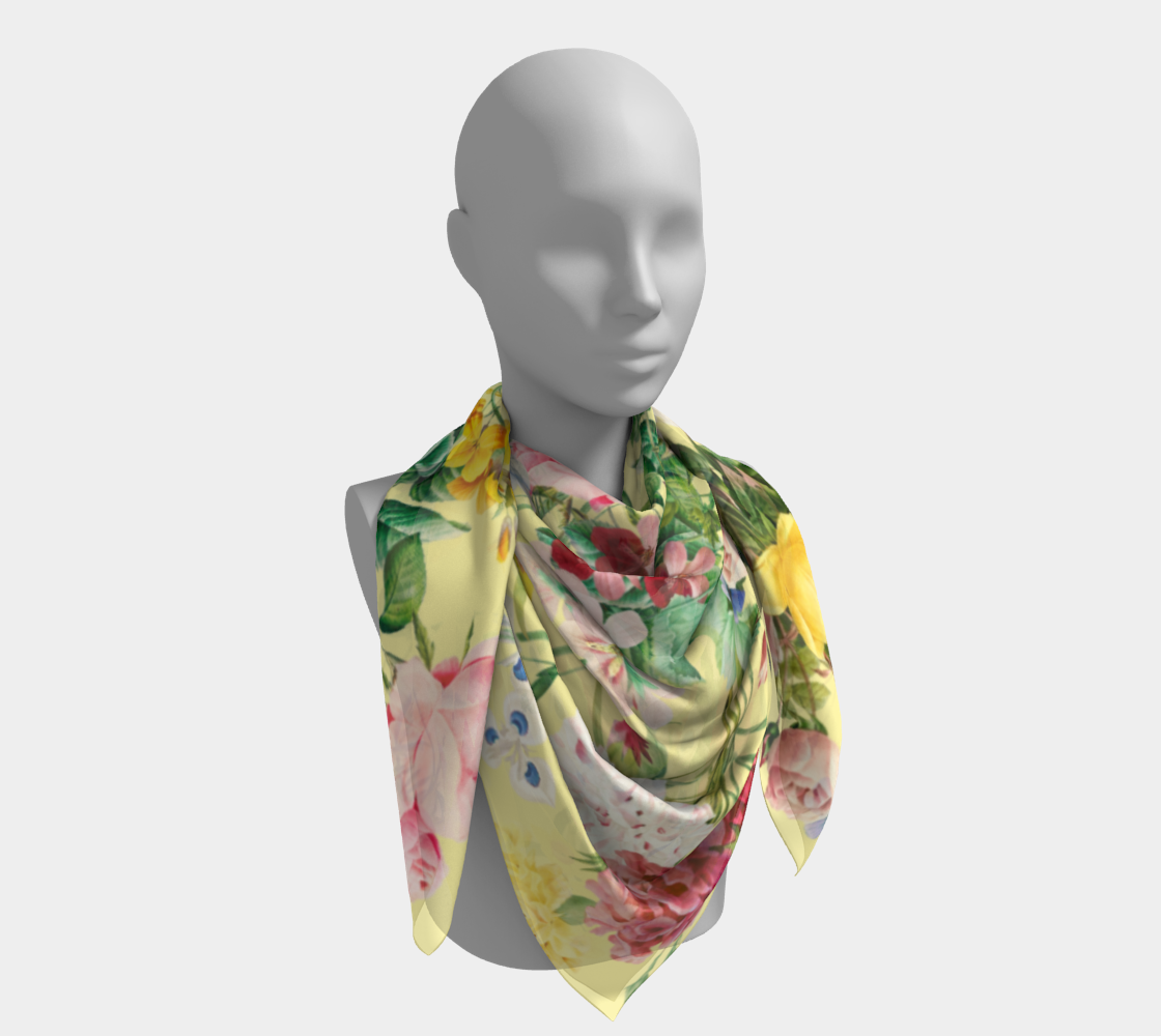 Scarf Silk Redouté Yellow