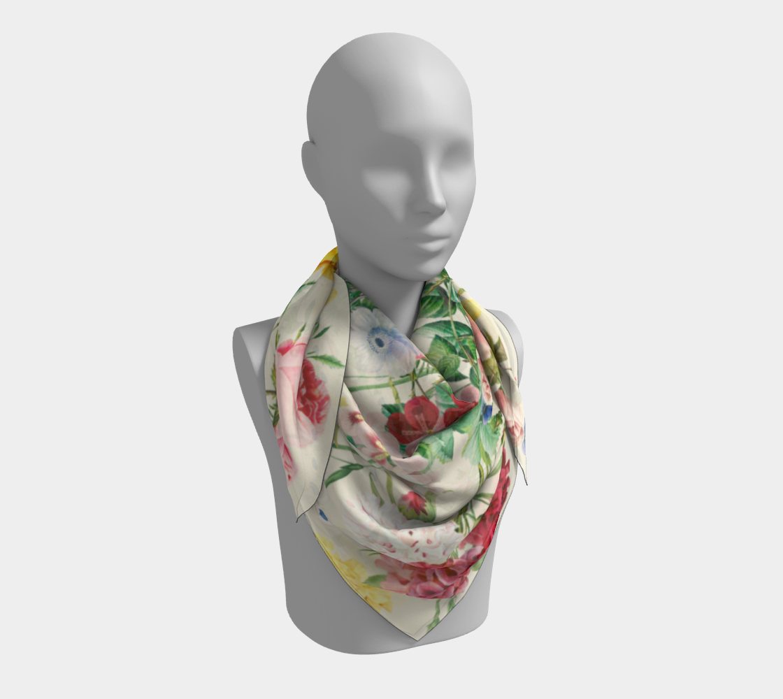 Scarf Silk Redouté Ivory