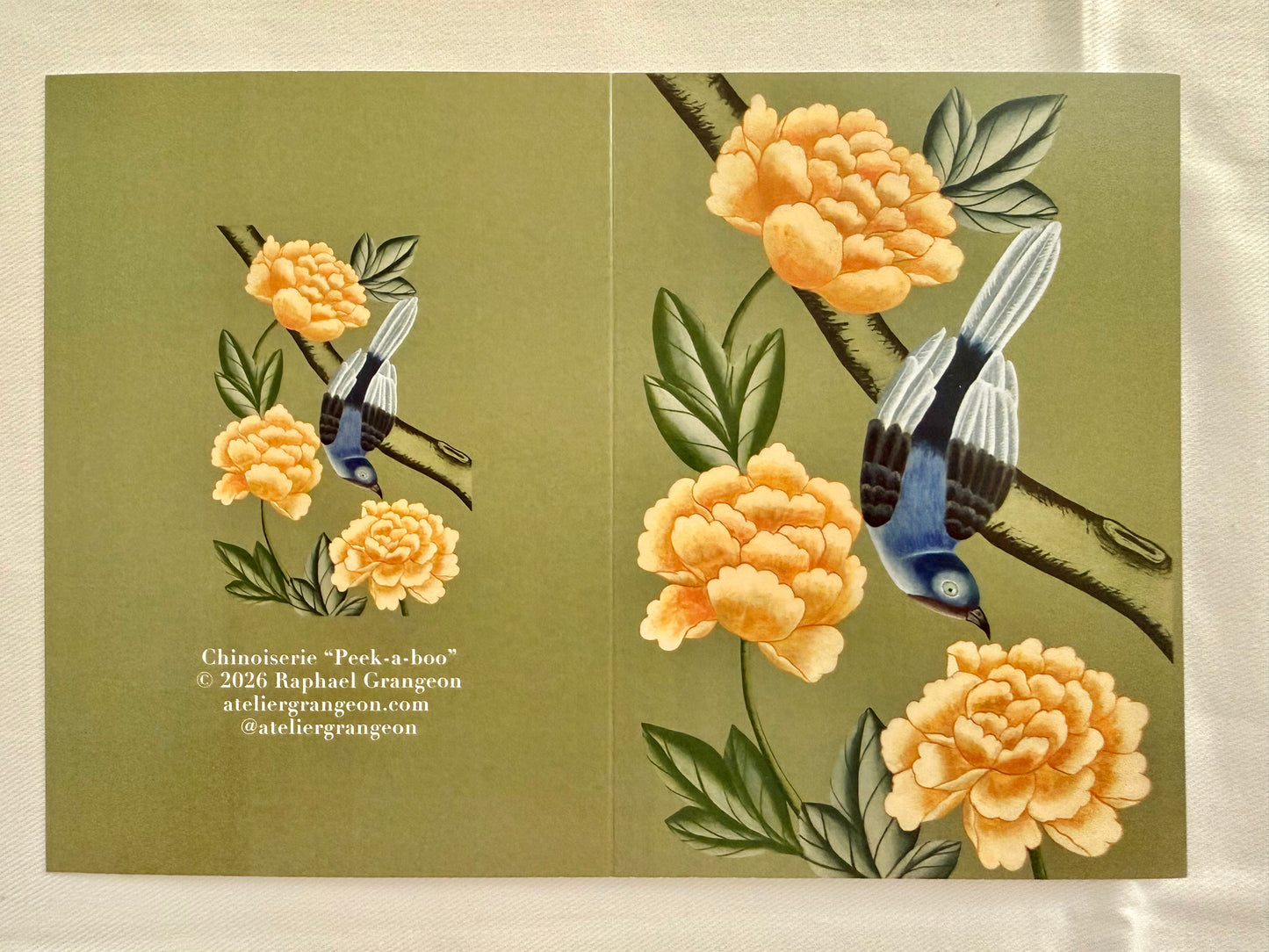 Greeting Card A6 - Chinese wallpaper style Peek-a-boo card