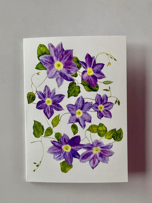 Greeting Card A6 - Clematis Diana's Delight