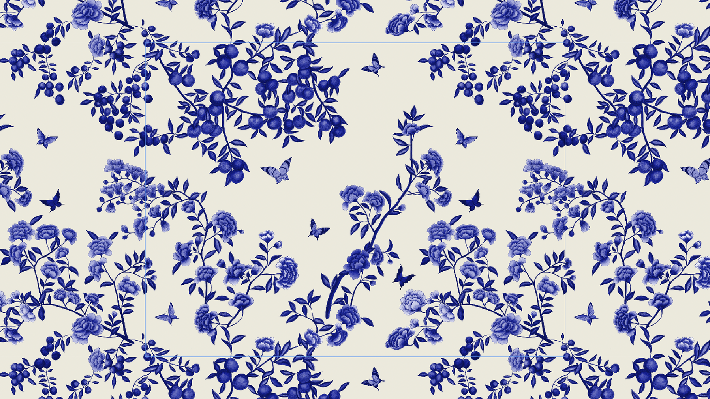 Fabric - Orchard Reverie - Delft Blue