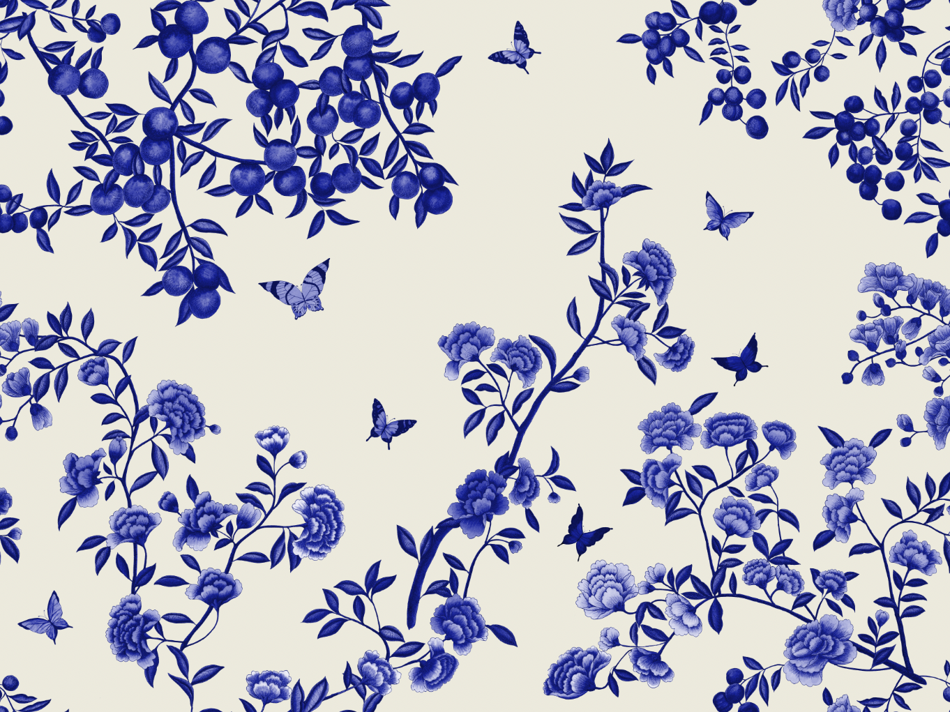 Fabric - Orchard Reverie - Delft Blue