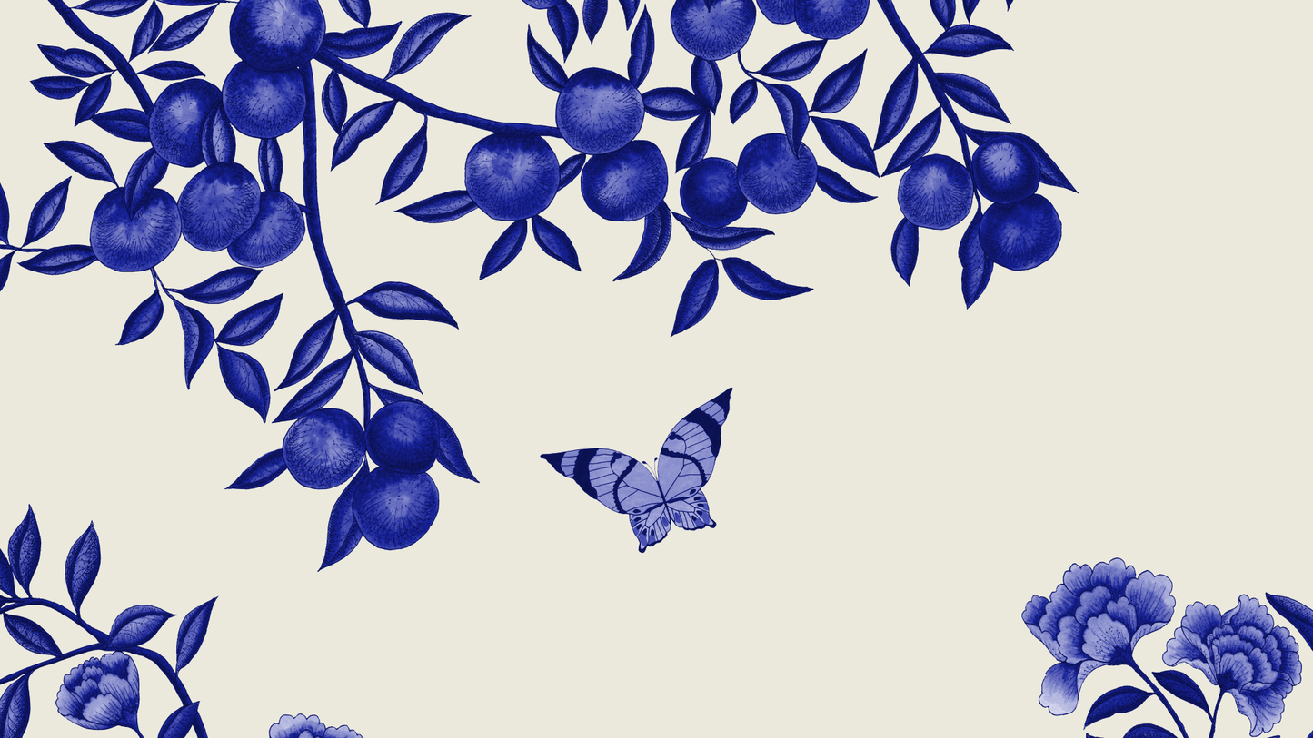 Fabric - Orchard Reverie - Delft Blue