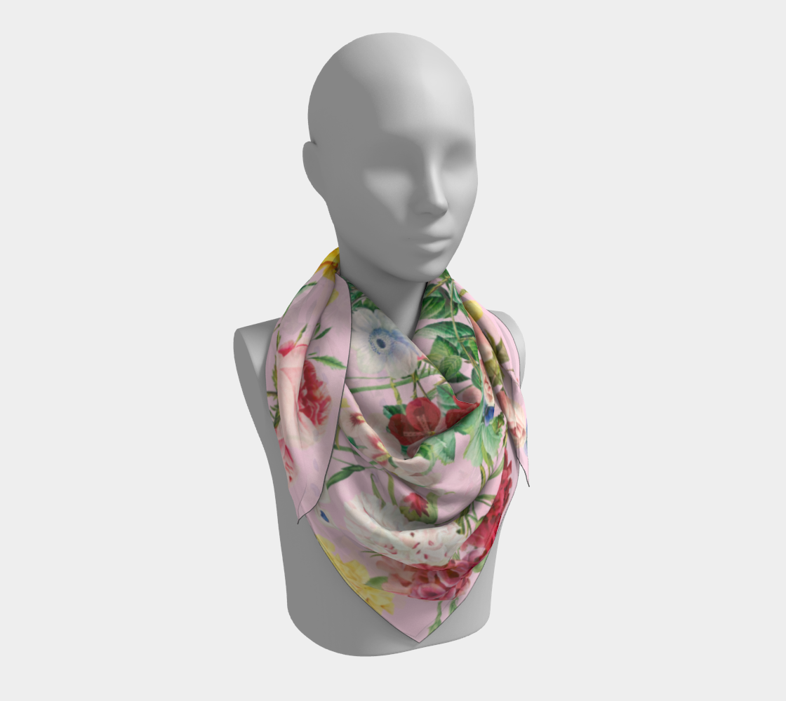 Scarf Silk Redouté Powdered Pink