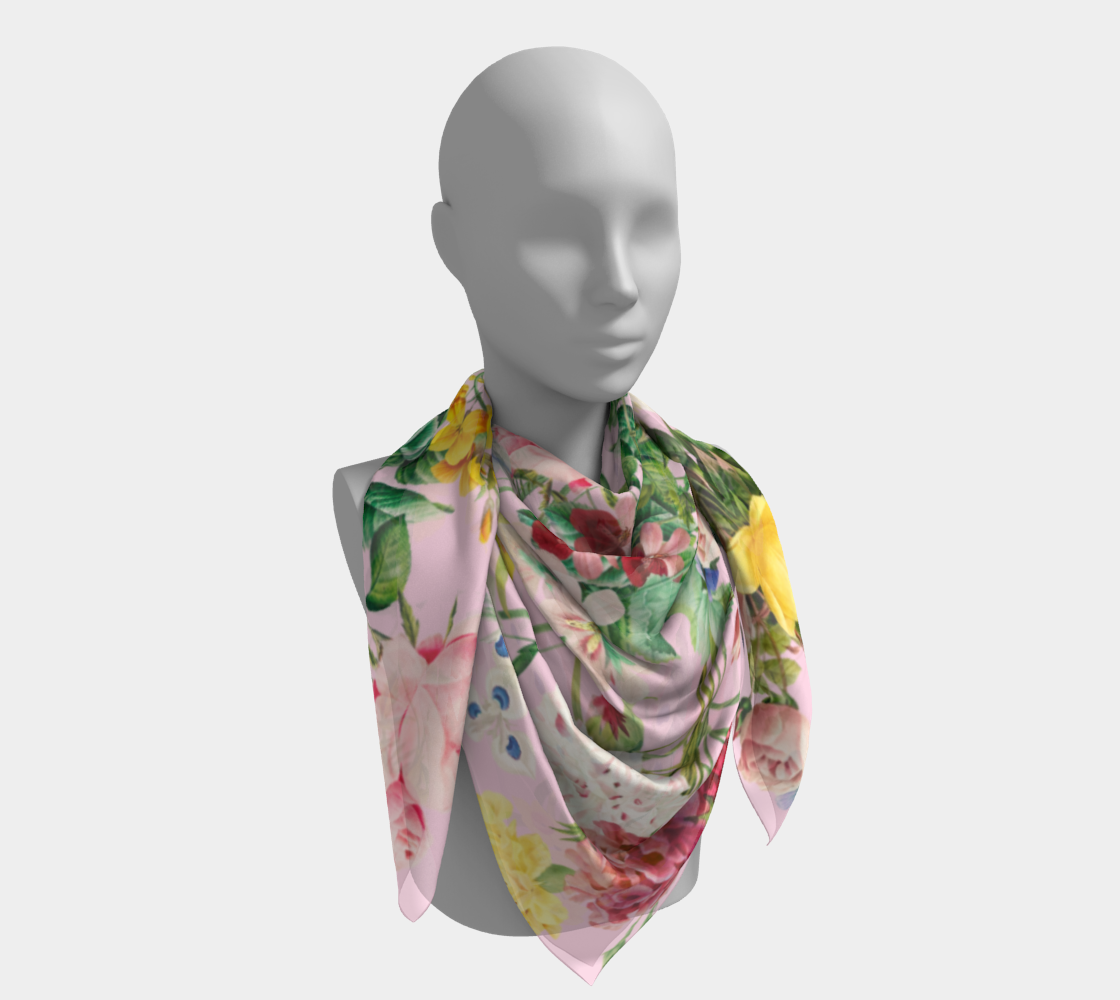 Scarf Silk Redouté Powdered Pink