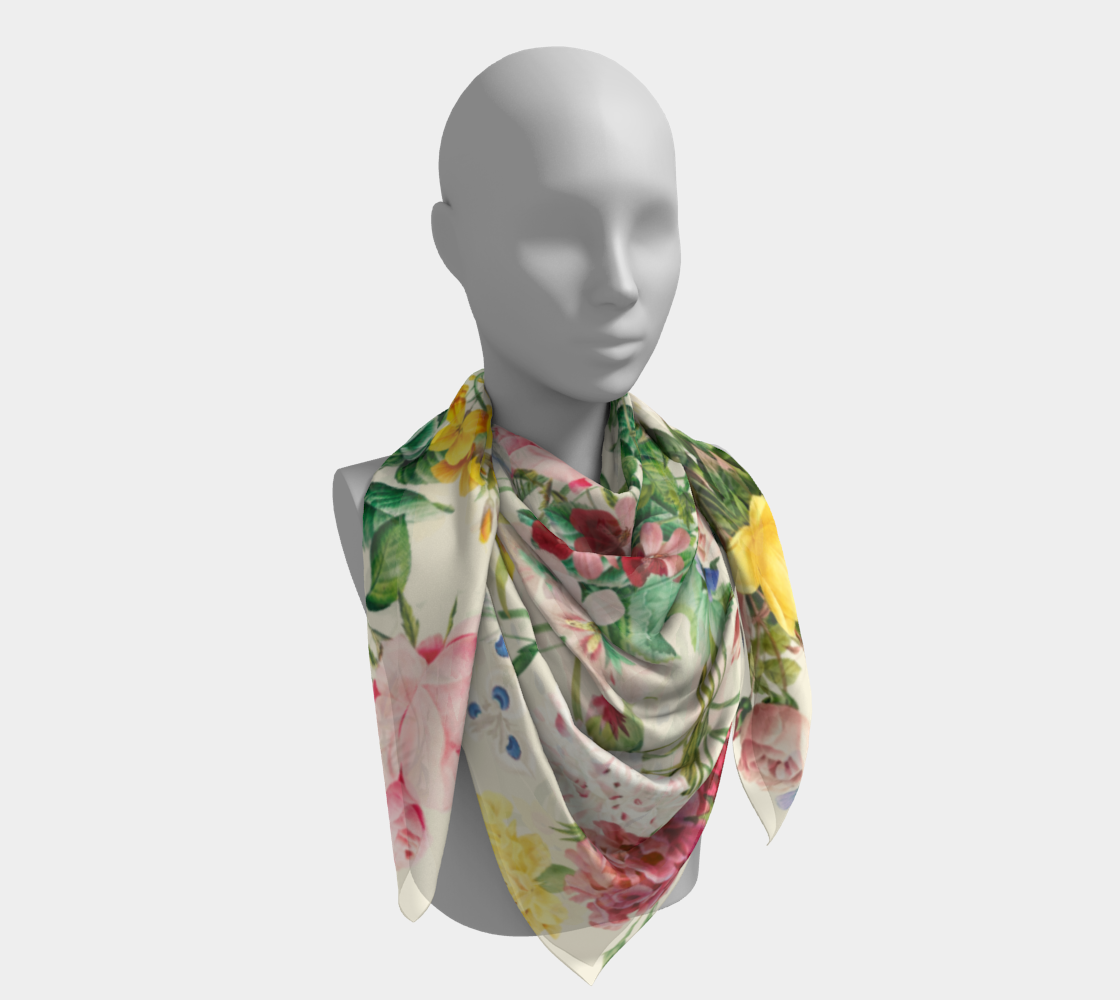 Scarf Silk Redouté Ivory