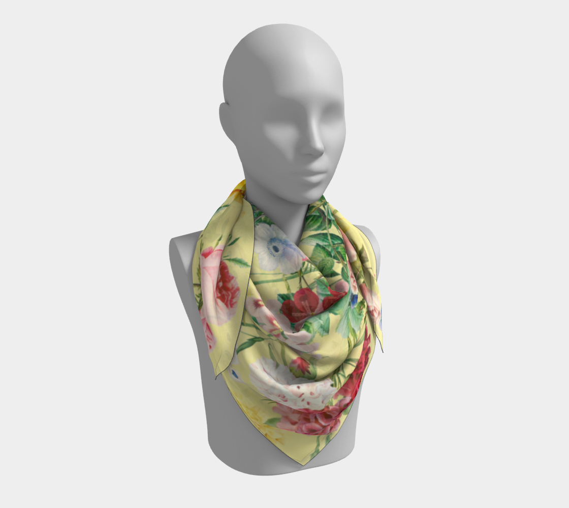 Scarf Silk Redouté Yellow