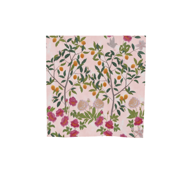 Square Scarf - Floral Lemon Grove - Powder Pink - Silk